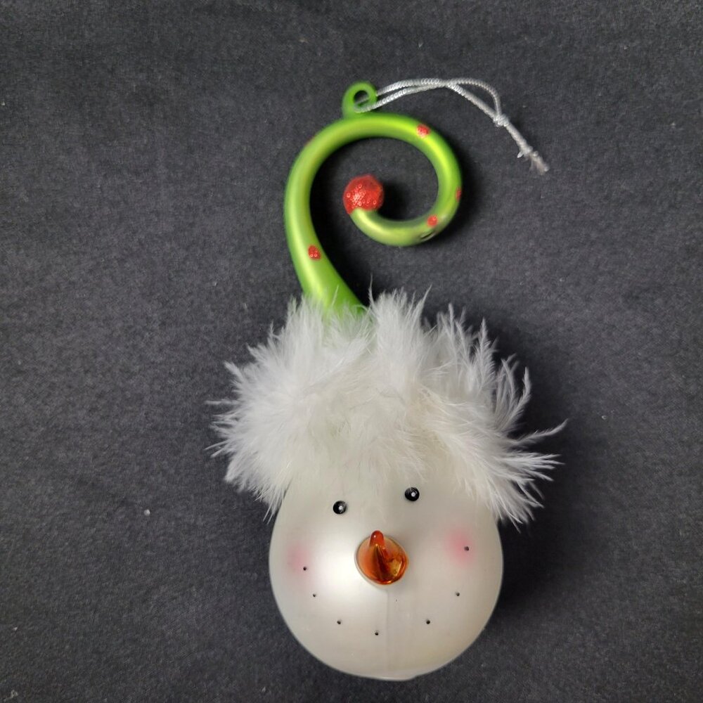 Lauschaer Glaskugelhaus Germany Whimsical Snowman Glass Christmas Tree Ornament